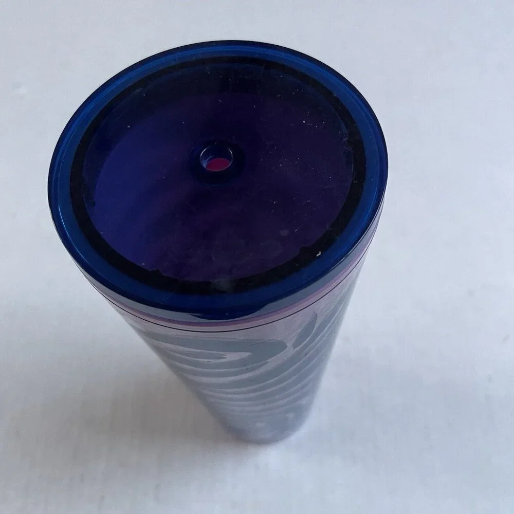 Starbucks Summer 2021 Pink Blue Zebra Print Venti 24oz Tumbler Cold Cup No Straw